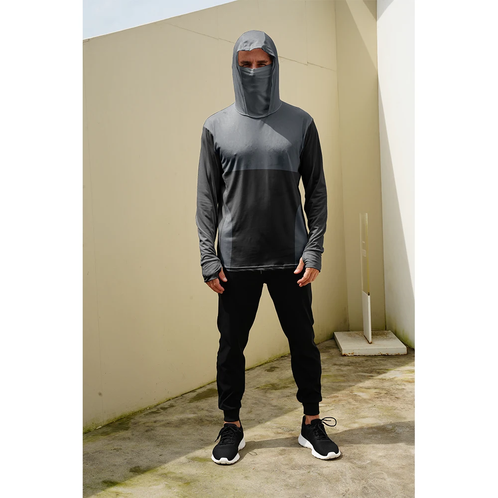 Fishing Mask Sun Protection - قميص صيد بأكمام طويلة وغطاء للرأس