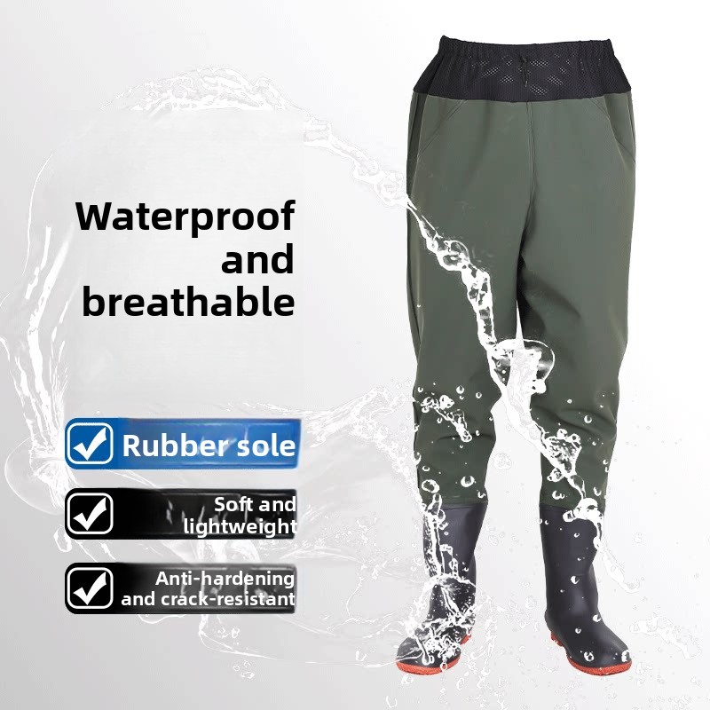 سروال مطر سميك بطول الخصر مع أ - مراجعة Fishing Rain Suit وسعره