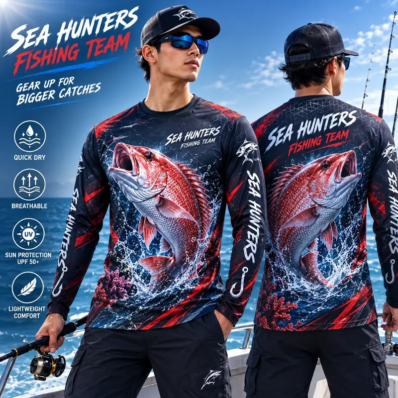 قميص صيد سمك السنابر الأحمر بأ - مراجعة Fishing Shirt Uv Protection وسعره
