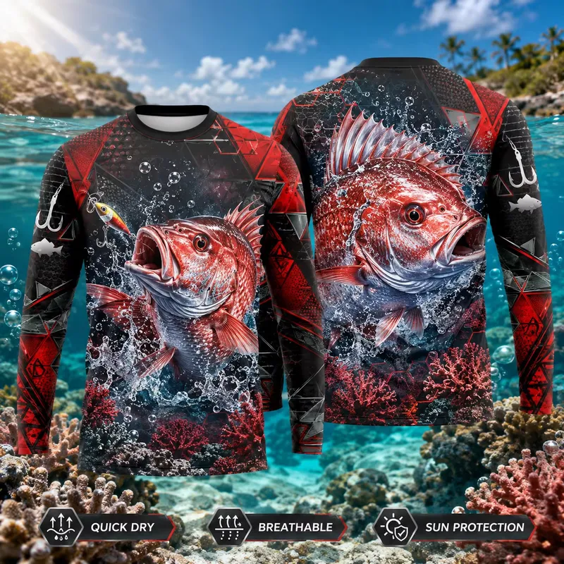 قميص صيد سمك السنابر الأحمر بأ - مراجعة Fishing Shirt Uv Protection وسعره